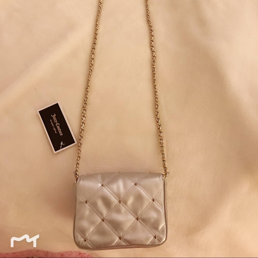NWT silver Juicy Couture mini Crossbody purse